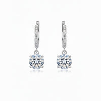 Rachiva 925 Sterling Silver Pave Hoop with Solitaire Drop Earrings