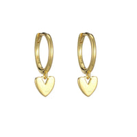 Rachiva 925 Sterling Silver 18K Gold Plated Heart Drop Hoop Earrings