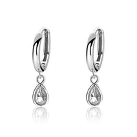 Rachiva 925 Sterling Silver Teardrop Zircon Drop Hoop Earrings