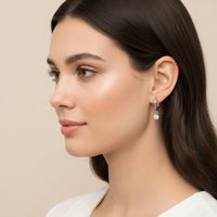 Rachiva 925 Sterling Silver Solitaire Drop Hoop Earrings