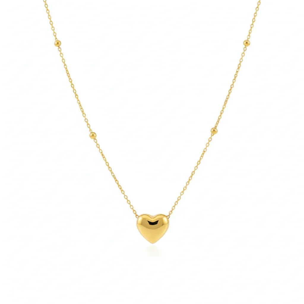 18K Gold Plated Heart Pendant Necklace - RACHIVA