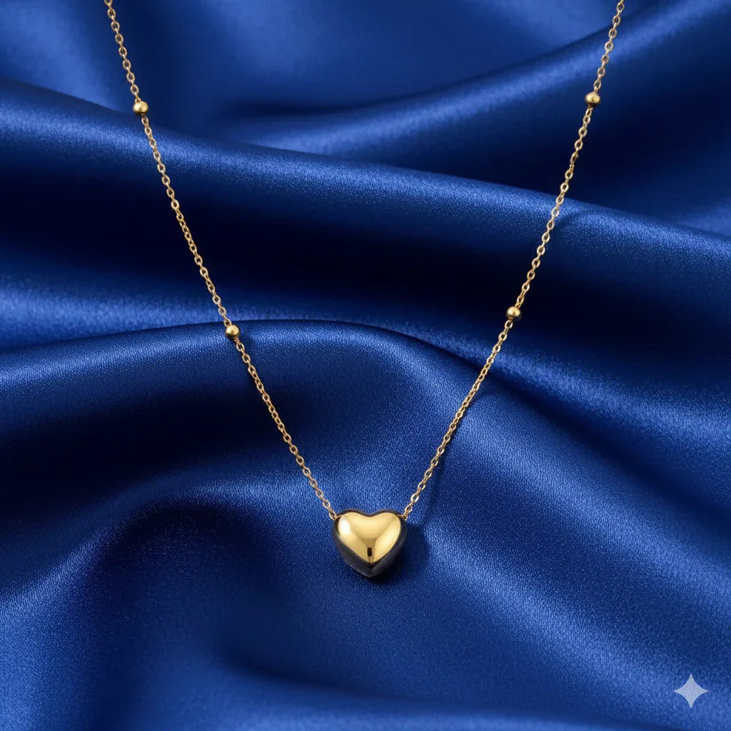 18K Gold Plated Heart Pendant Necklace - RACHIVA