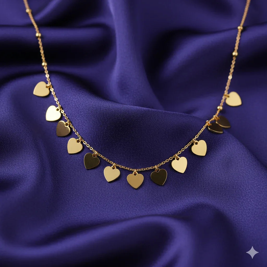 18K Gold Plated Heart Charm Necklace - RACHIVA