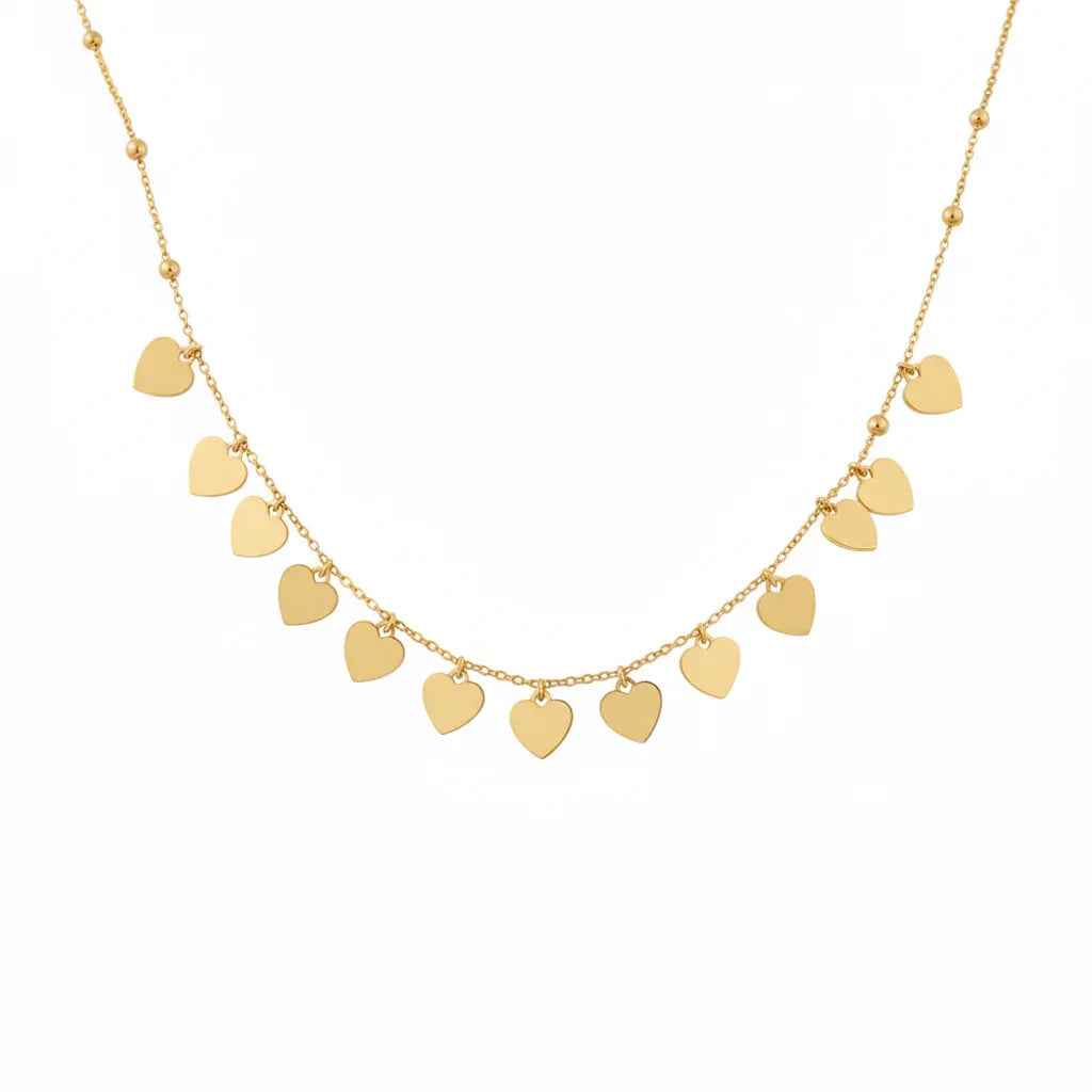18K Gold Plated Heart Charm Necklace - RACHIVA