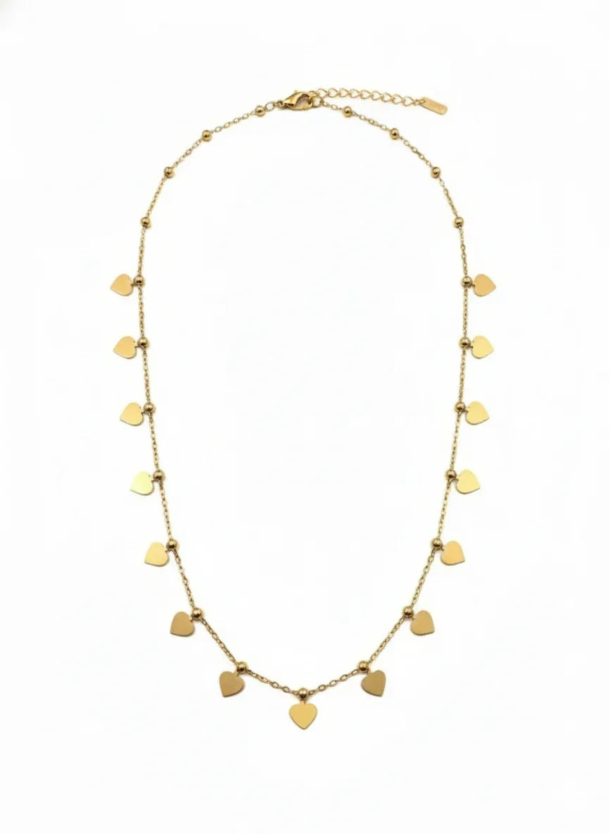 18K Gold Plated Heart Charm Necklace - RACHIVA