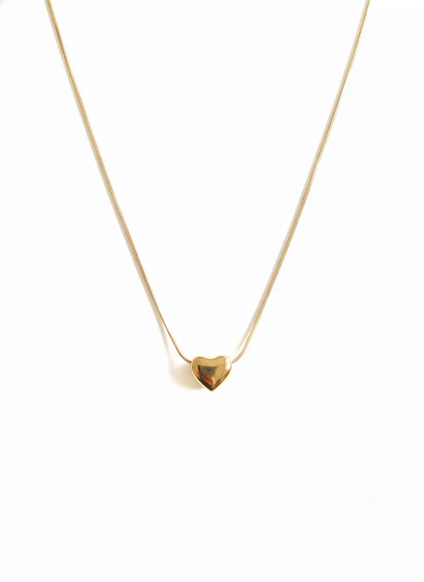 18K Gold Plated Classic Heart Pendant Necklace - RACHIVA