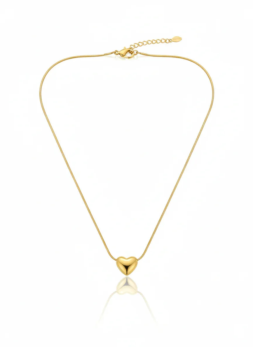 18K Gold Plated Classic Heart Pendant Necklace - RACHIVA