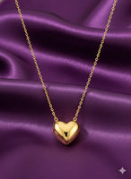 18K Gold Plated Puffy Heart Pendant Necklace - RACHIVA
