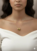 18K Gold Plated Puffy Heart Pendant Necklace - RACHIVA