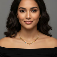 18K Gold Plated Multicolour Stone Necklace - RACHIVA