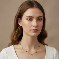 18K Gold Plated Green Heart Charm Necklace - RACHIVA