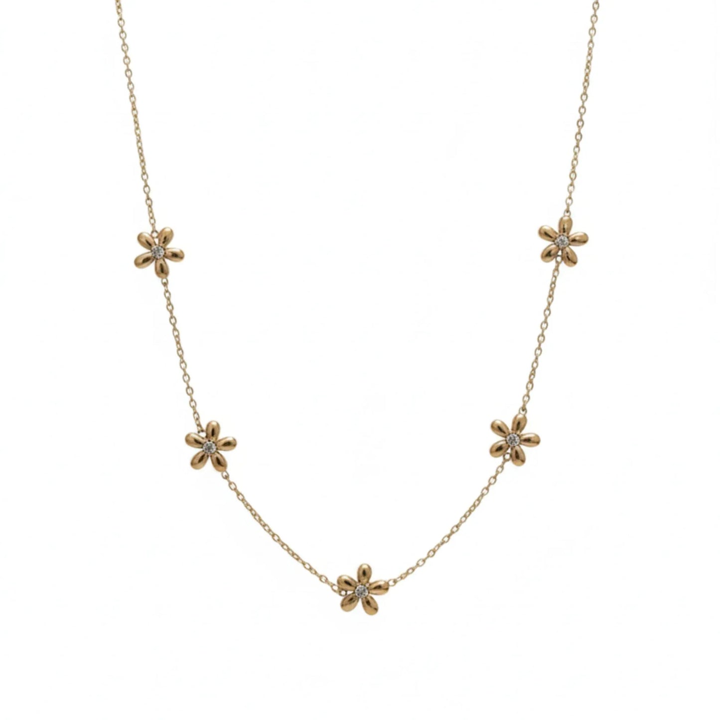 18K Gold Plated Floral Charm Necklace - RACHIVA