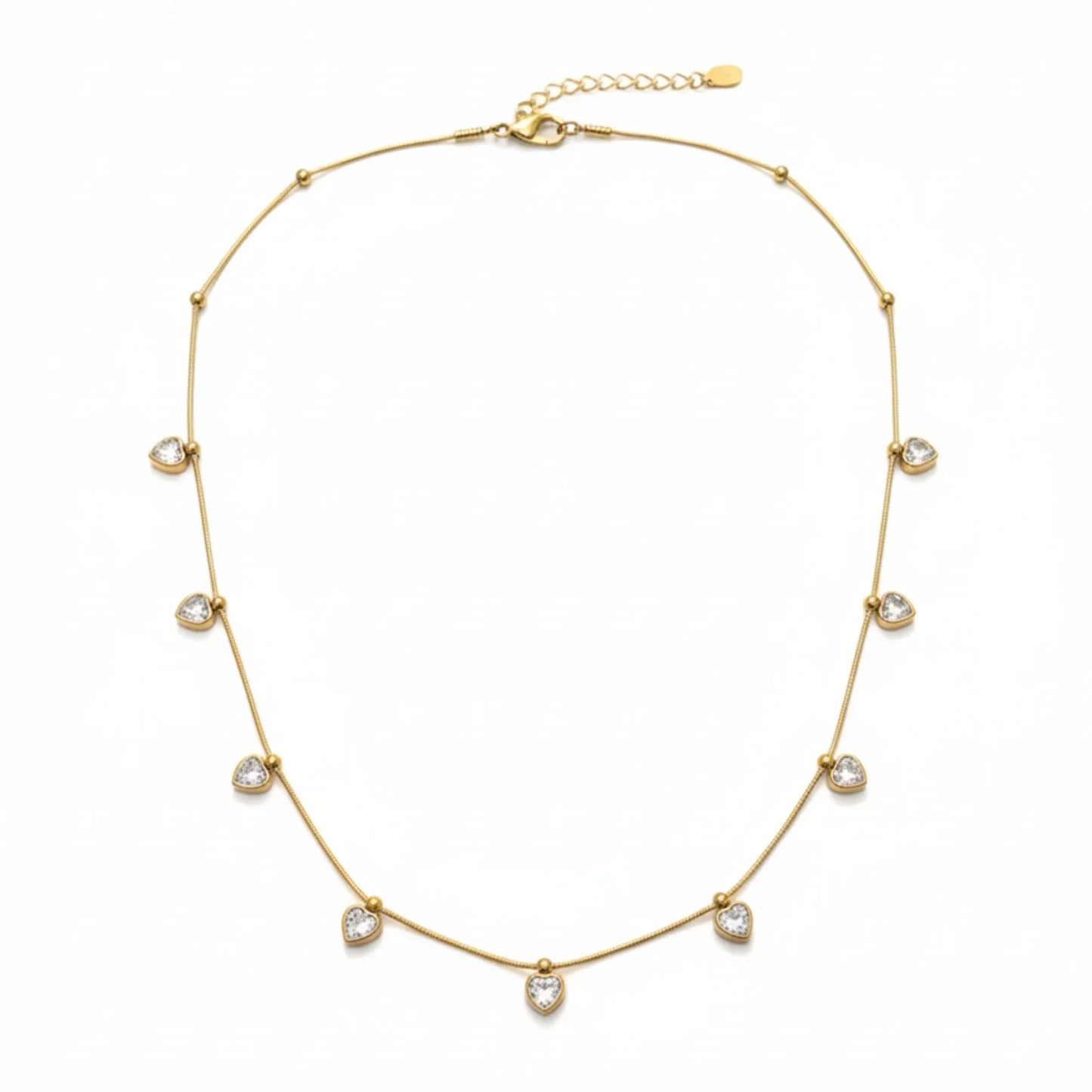 18K Gold Plated White Heart Solitaire Necklace - RACHIVA