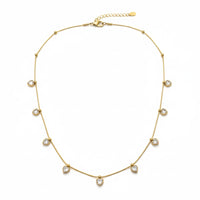 18K Gold Plated White Heart Solitaire Necklace - RACHIVA
