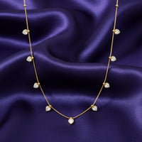 18K Gold Plated White Heart Solitaire Necklace - RACHIVA