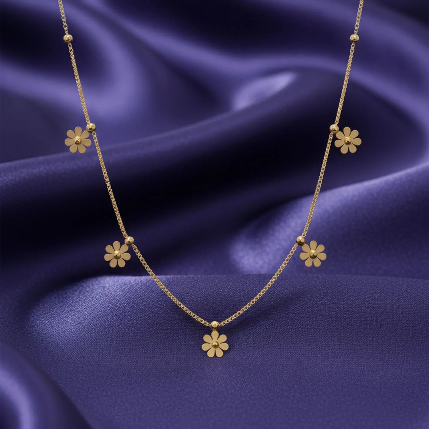 18K Gold Plated Daisy Flower Necklace - RACHIVA