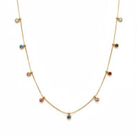18K Gold Plated Multicolour Dot Necklace - RACHIVA