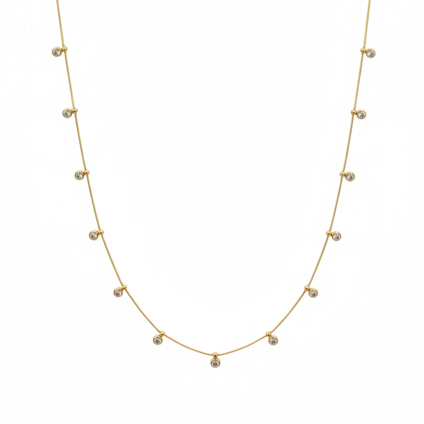 18K Gold Plated White Dot Necklace - RACHIVA