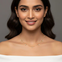 18K Gold Plated White Dot Necklace - RACHIVA