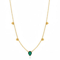18K Gold Plated Green Heart Charm Necklace - RACHIVA