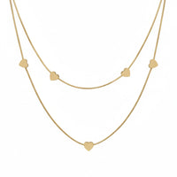 18K Gold Plated Double Layer Heart Necklace - RACHIVA