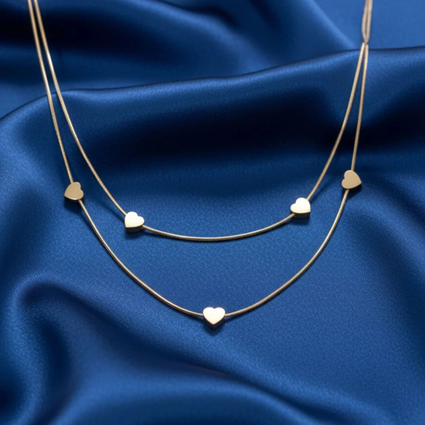 18K Gold Plated Double Layer Heart Necklace - RACHIVA