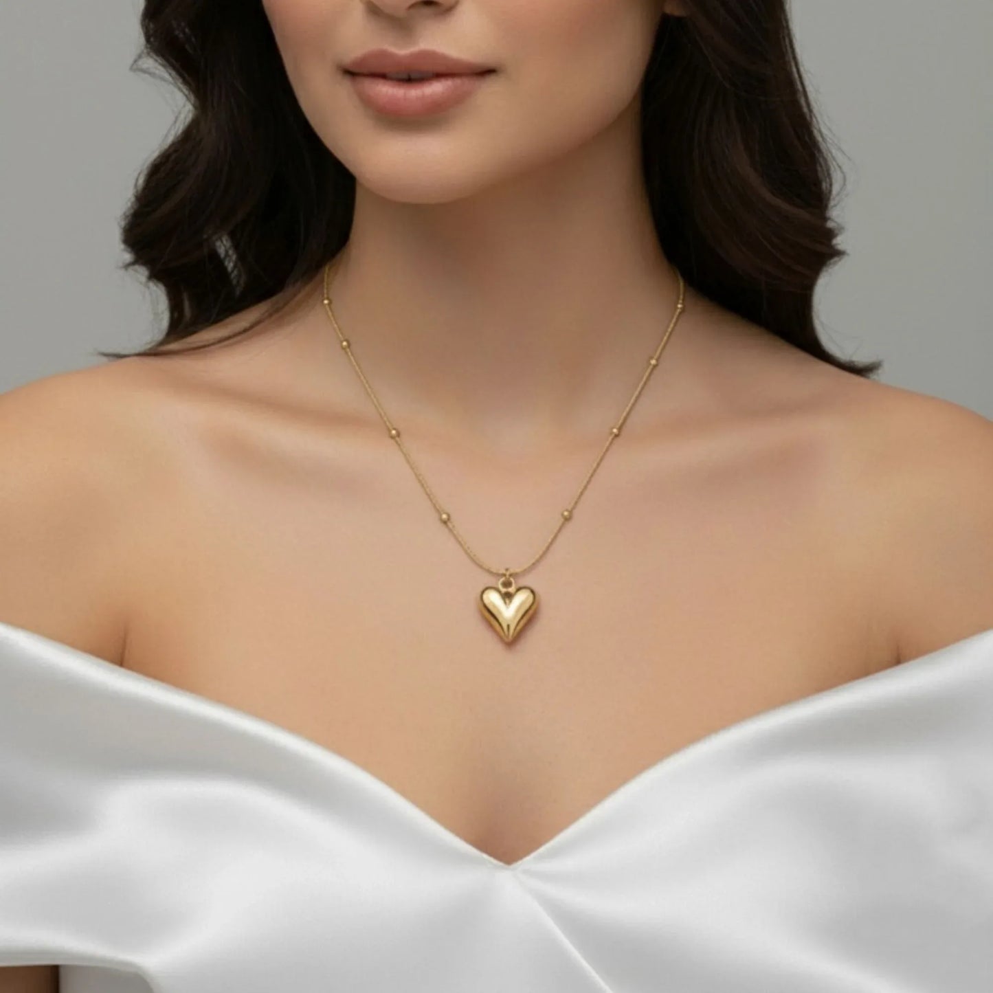 18K Gold Plated Bold Heart Pendant Necklace - RACHIVA