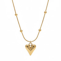 18K Gold Plated Bold Heart Pendant Necklace - RACHIVA