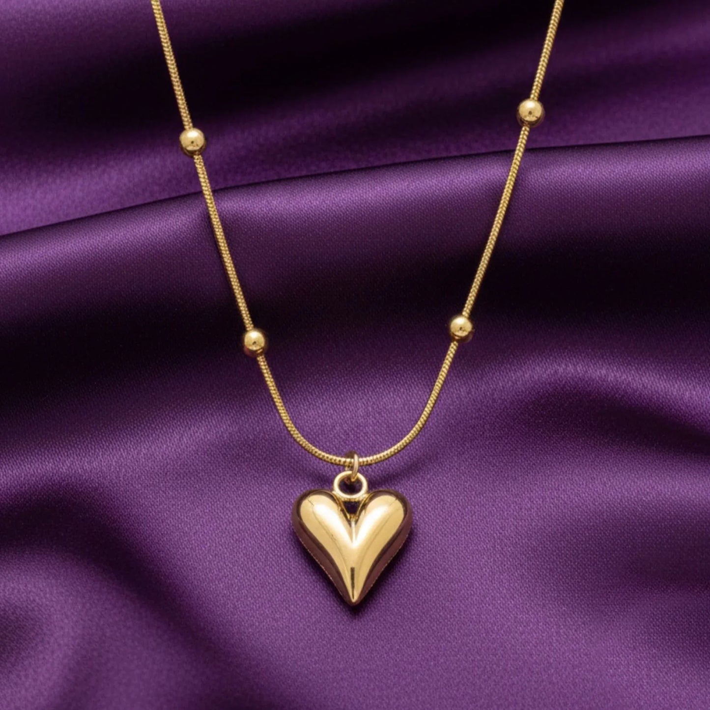 18K Gold Plated Bold Heart Pendant Necklace - RACHIVA