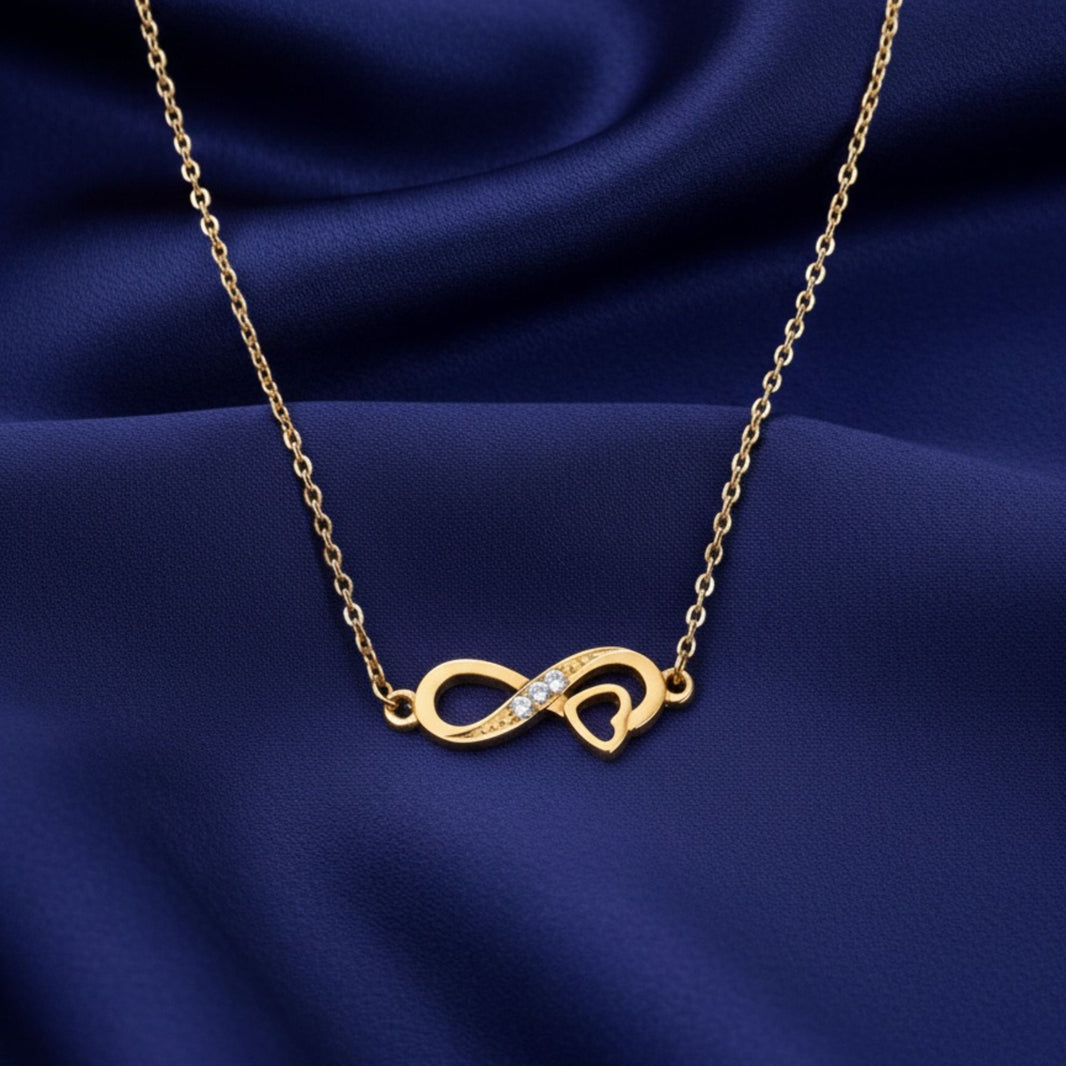 18K Gold Plated Infinity Heart Zircon Necklace
