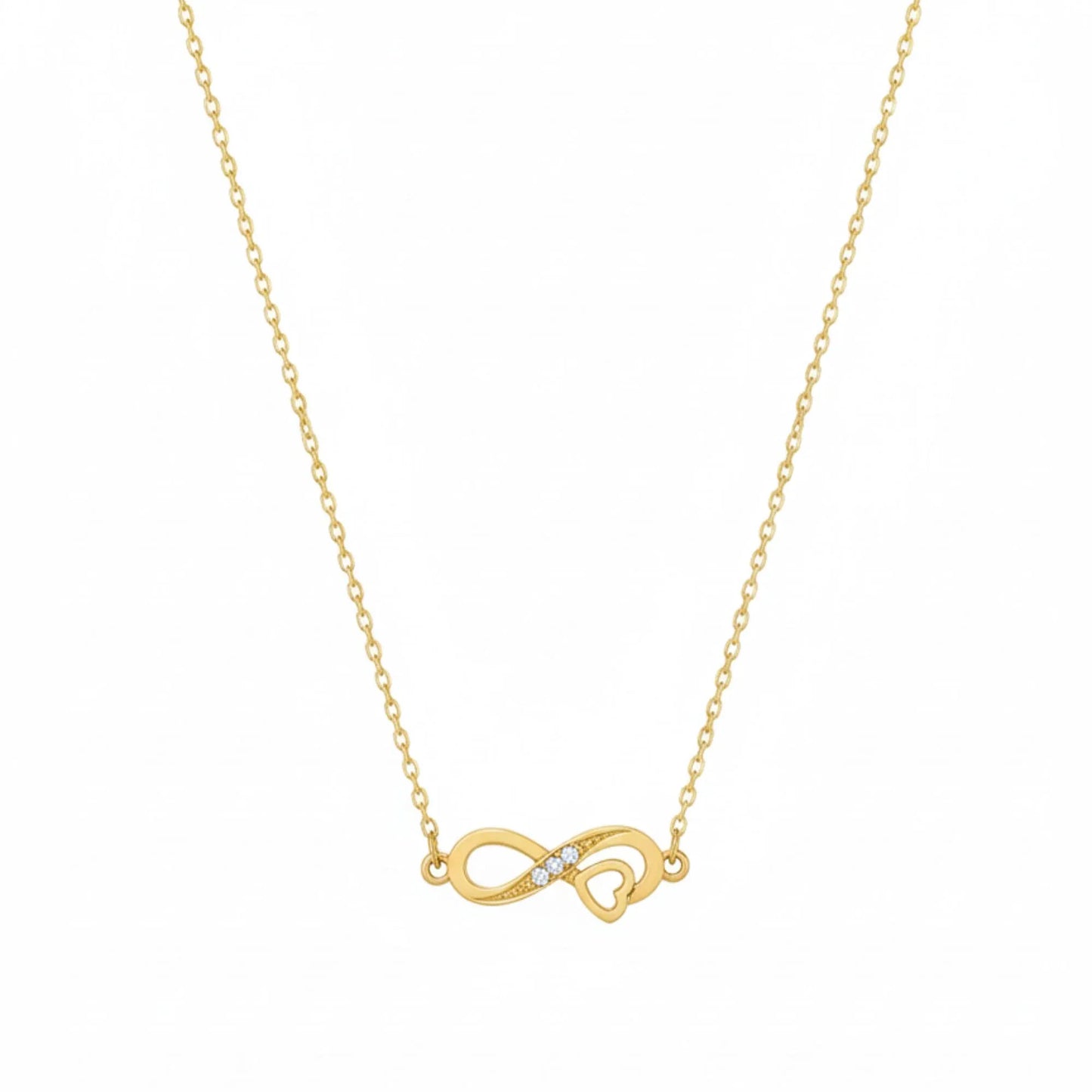 18K Gold Plated Infinity Heart Zircon Necklace - RACHIVA