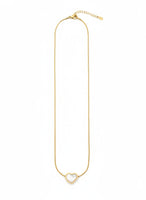 18K Gold Plated Mother of Pearl Heart Pendant Necklace - RACHIVA