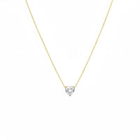 18K Gold Plated Heart-Shaped White Zircon Pendant Necklace - RACHIVA