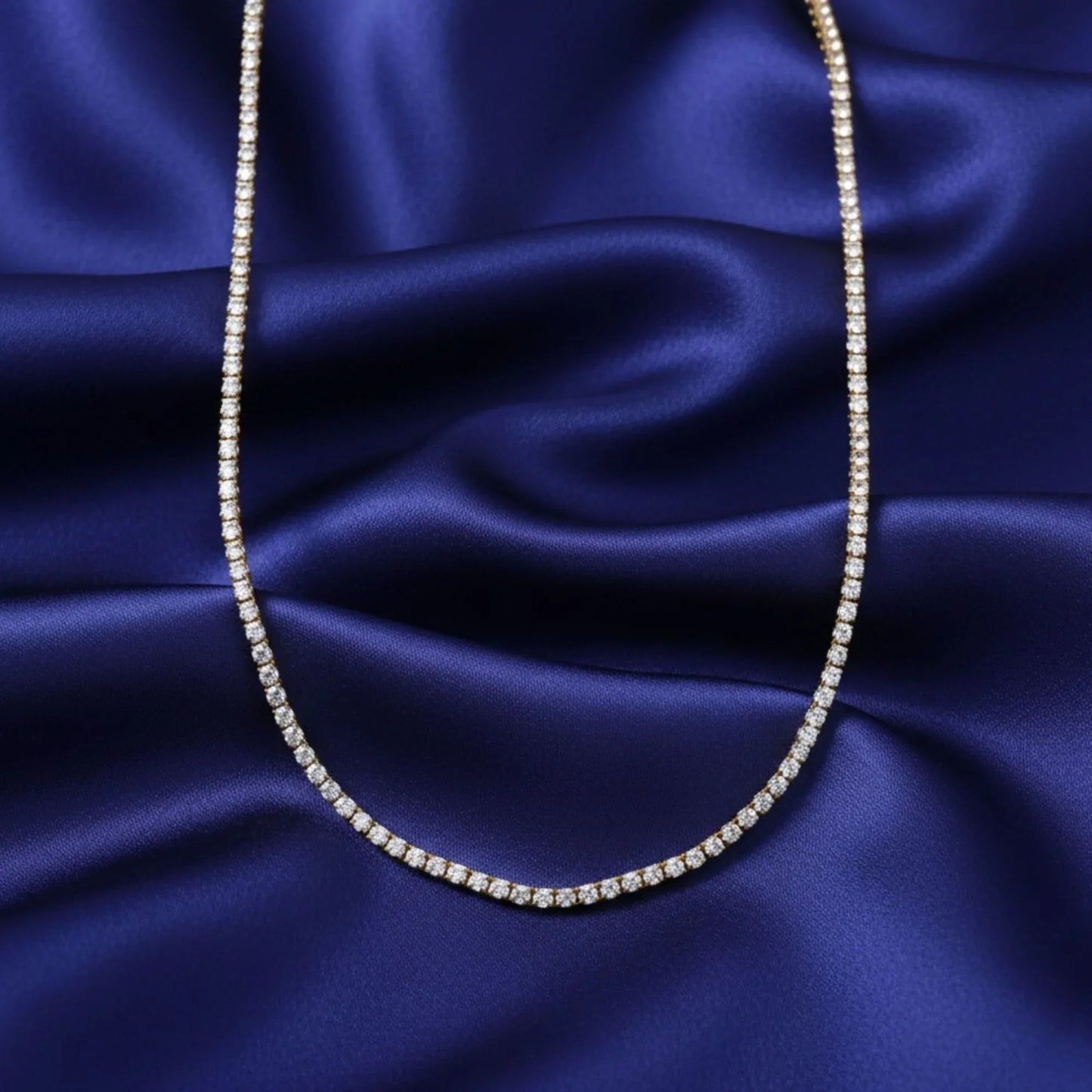 18K Gold Plated Zircon Tennis Necklace - RACHIVA