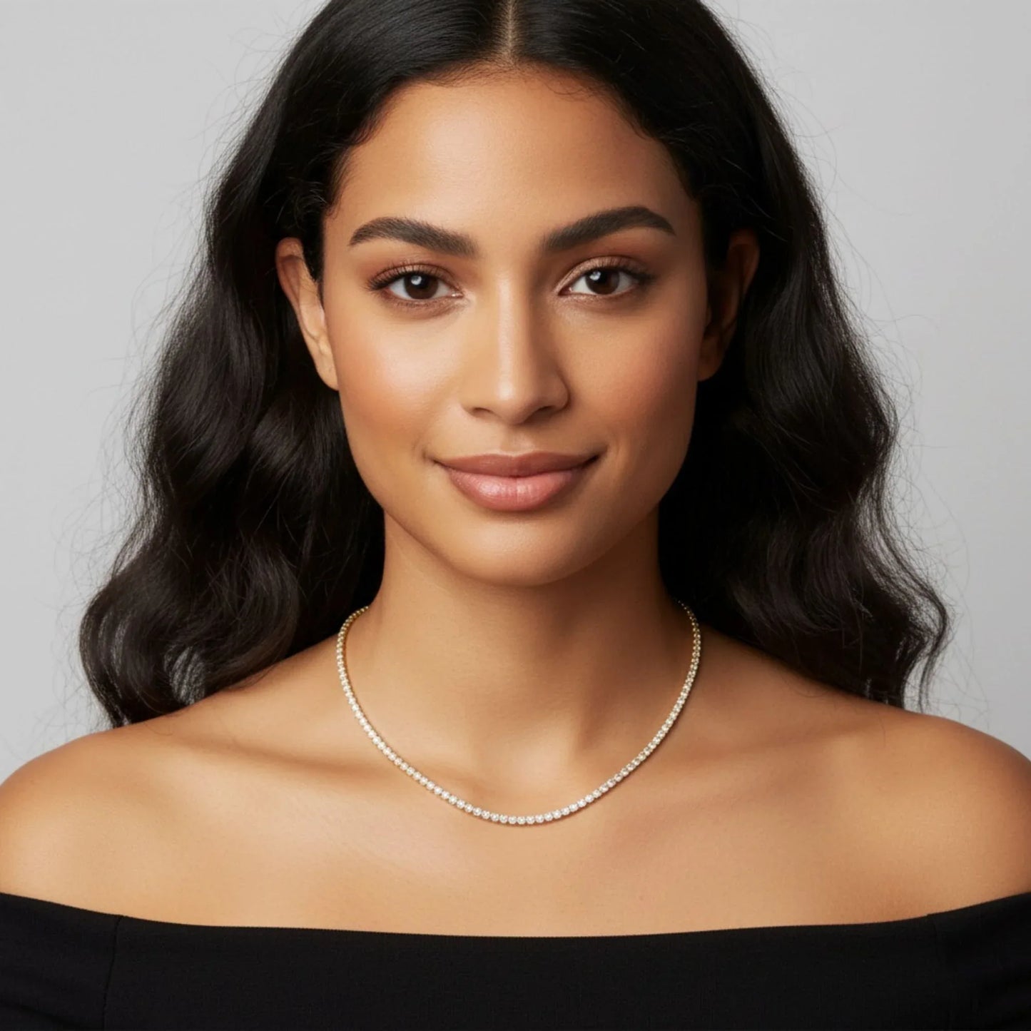 18K Gold Plated Zircon Tennis Necklace - RACHIVA