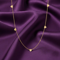 18K Gold Plated Multi Heart Station Necklace - RACHIVA