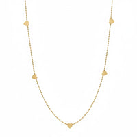 18K Gold Plated Multi Heart Station Necklace - RACHIVA