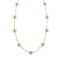 18K Gold Plated Pearl Floral Necklace - RACHIVA