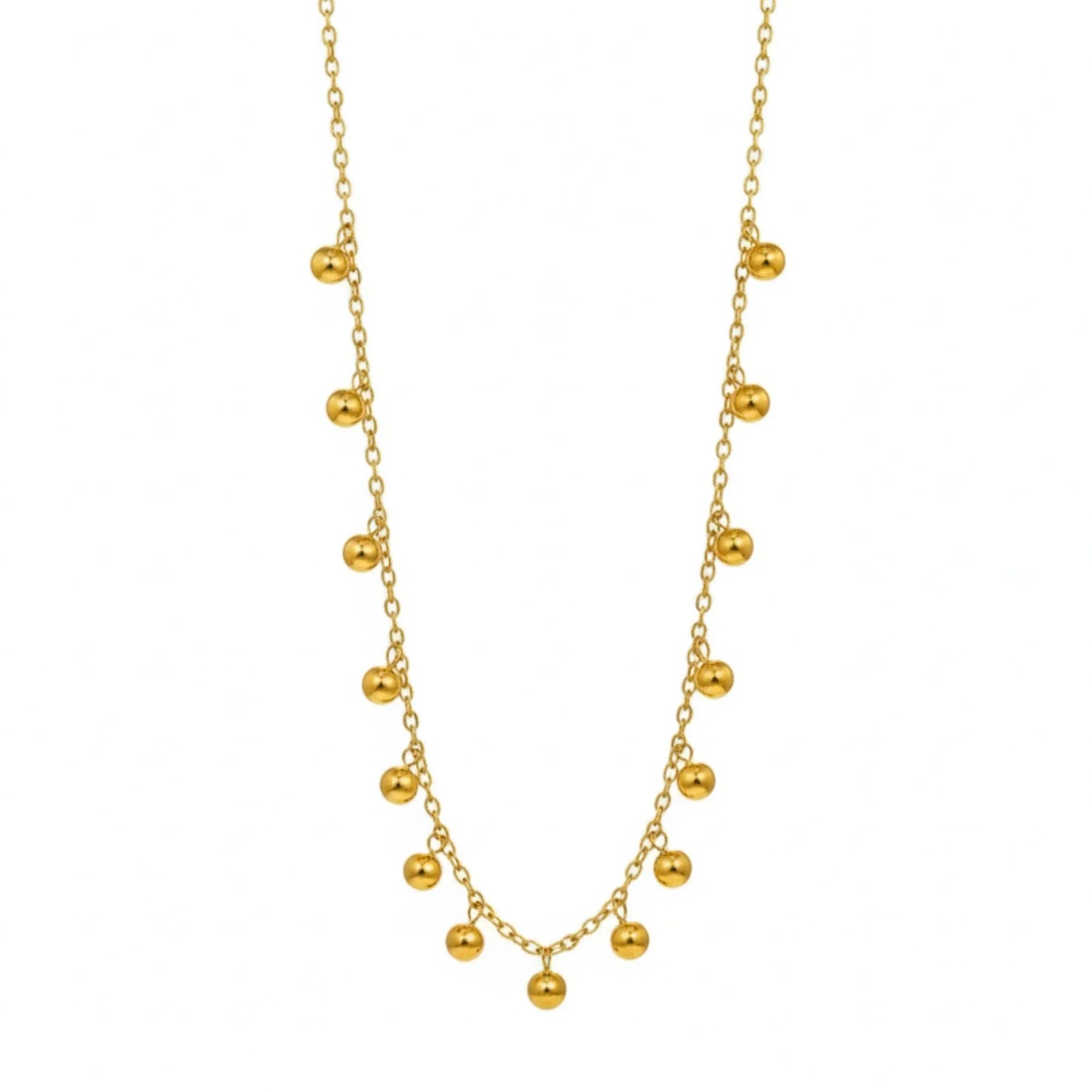 18K Gold Plated Gold Ball Drop Necklace - RACHIVA