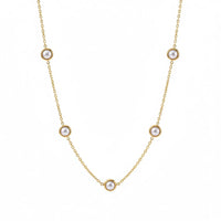 18K Gold Plated Pearl Station Necklace - RACHIVA
