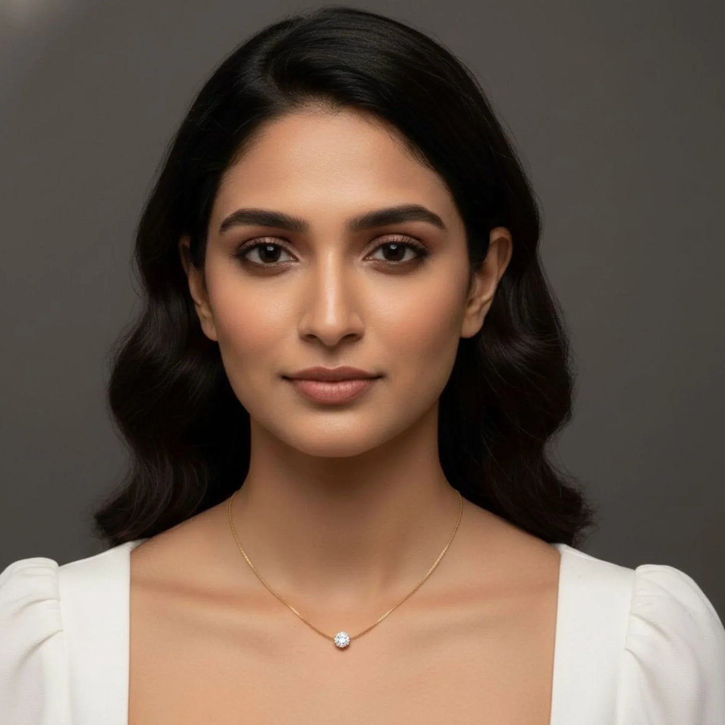 18K Gold Plated Snake Chain Solitaire Necklace - RACHIVA
