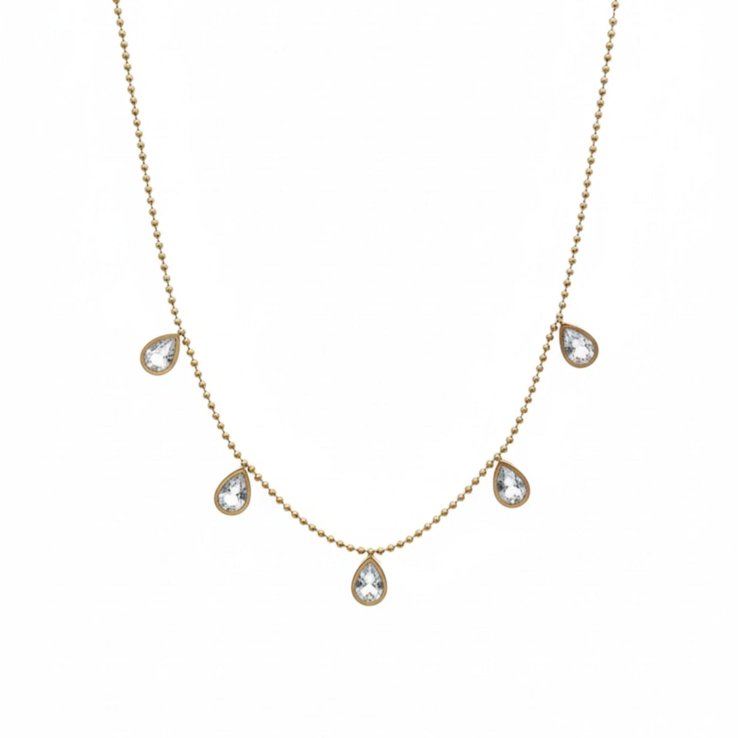 18K Gold Plated Teardrop Charm Necklace - RACHIVA