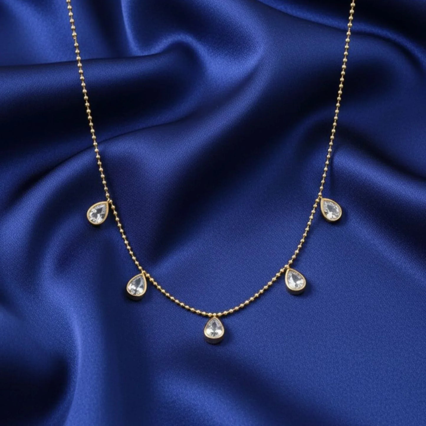 18K Gold Plated Teardrop Charm Necklace - RACHIVA