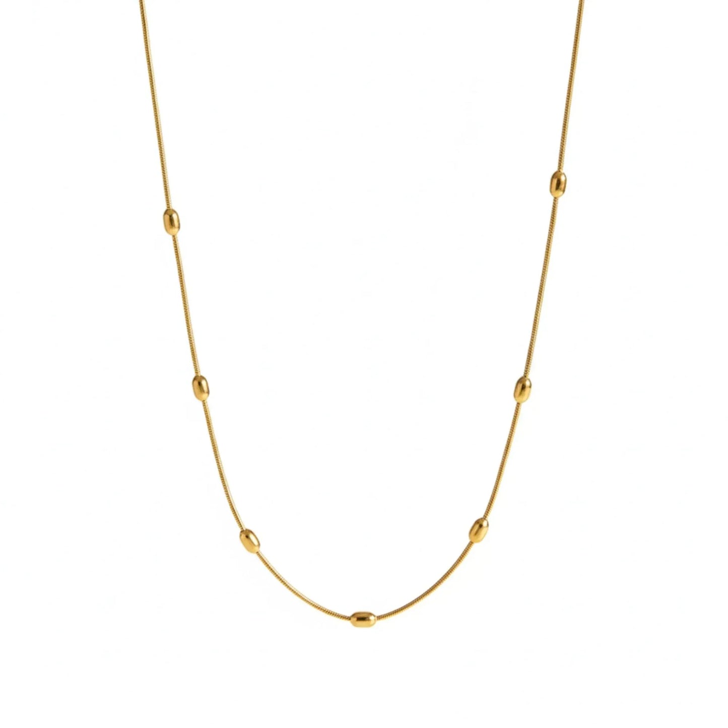 18K Gold Plated Minimal Gold Bead Necklace - RACHIVA