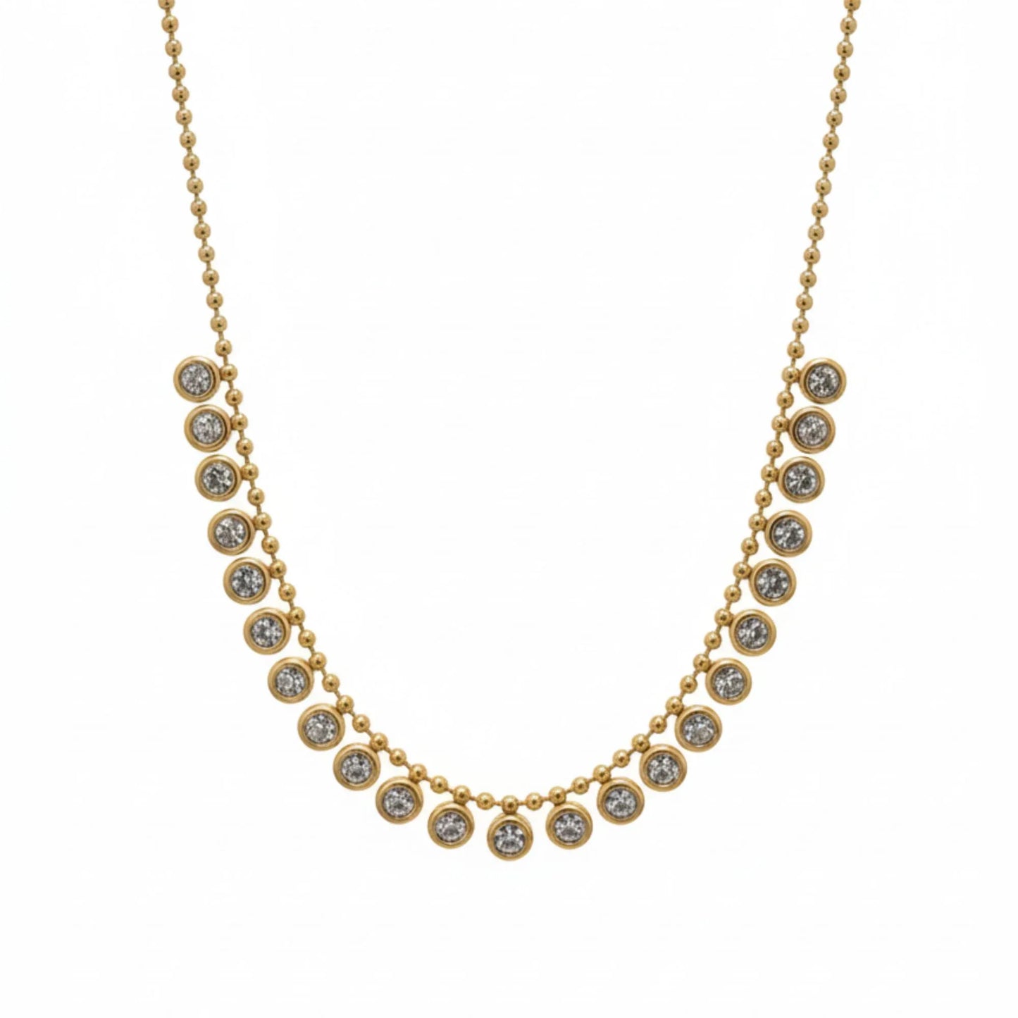 18K Gold Plated Bezel Set Zircon Necklace - RACHIVA