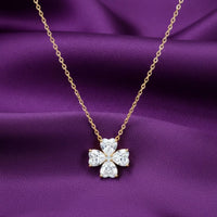 18K Gold Plated Clover Zircon Necklace - RACHIVA