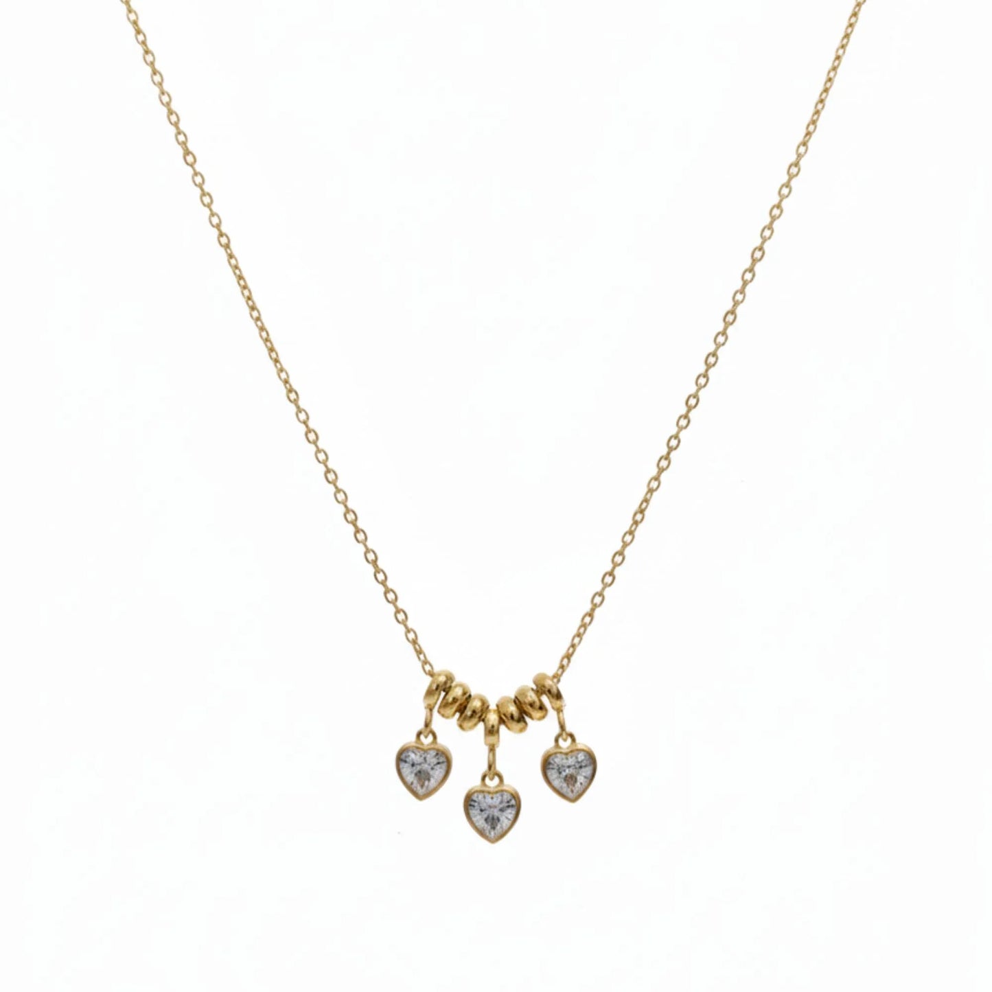 18K Gold Plated Triple Heart Necklace - RACHIVA