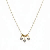 18K Gold Plated Triple Heart Necklace - RACHIVA