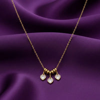 18K Gold Plated Triple Heart Necklace - RACHIVA