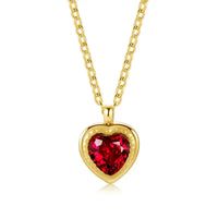 18K Gold Plated Red Heart Zircon Necklace - RACHIVA